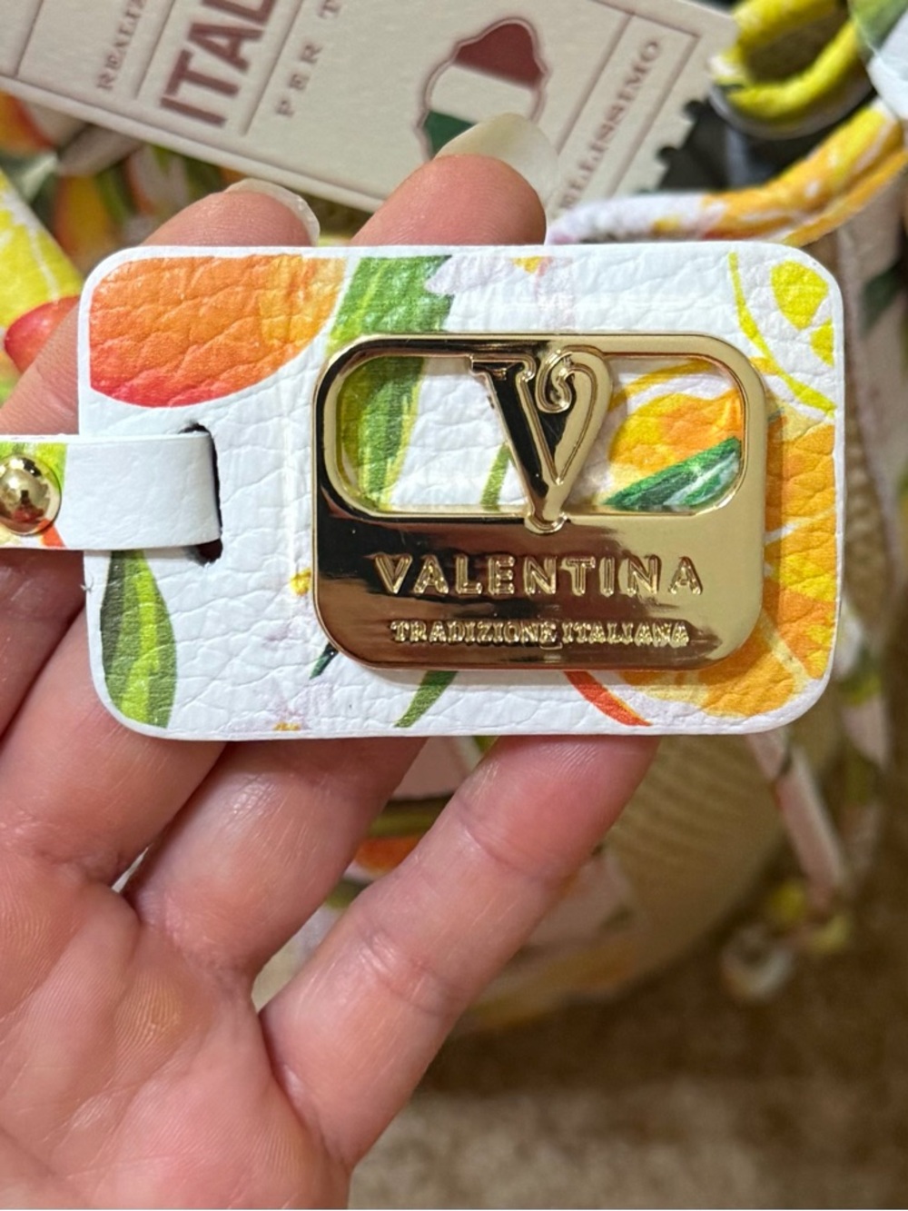 Valentina Yellow and Green Citrus-Print Bucket Shoulder Bag - Picture 6 of 7